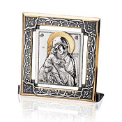 Икона Владимирская Божия Матерь из серебра
