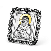 Икона Владимирская Божия Матерь из серебра
