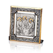 Икона Троица Ветхозаветная из серебра

