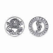 Сувенирная монета Дракон из серебра
