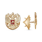 Значок Герб России из золоченого серебра с эмалью

